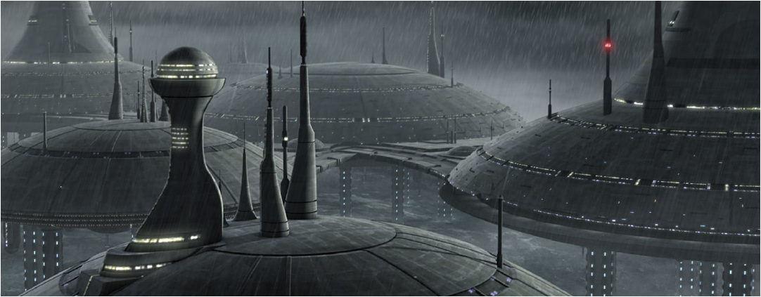 The buildings on the planet of Kamino